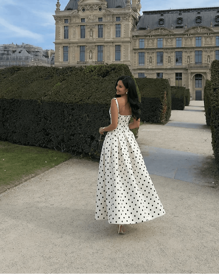 Robe midi à pois Jasmine