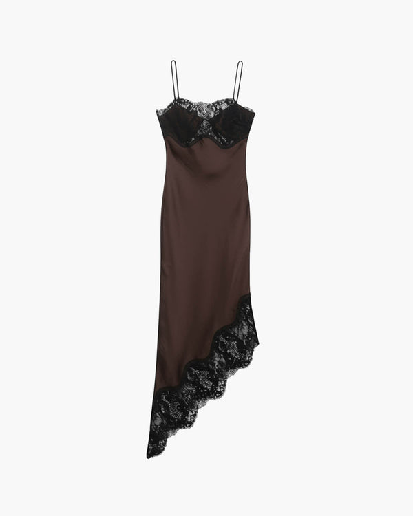 Robe nuisette en satin et dentelle Jenica