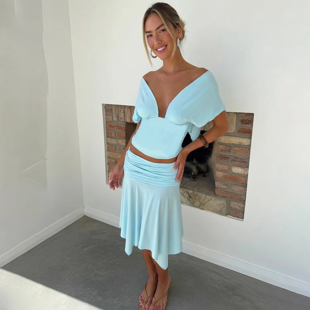 Ensemble Jenna avec top et jupe à épaules dénudées