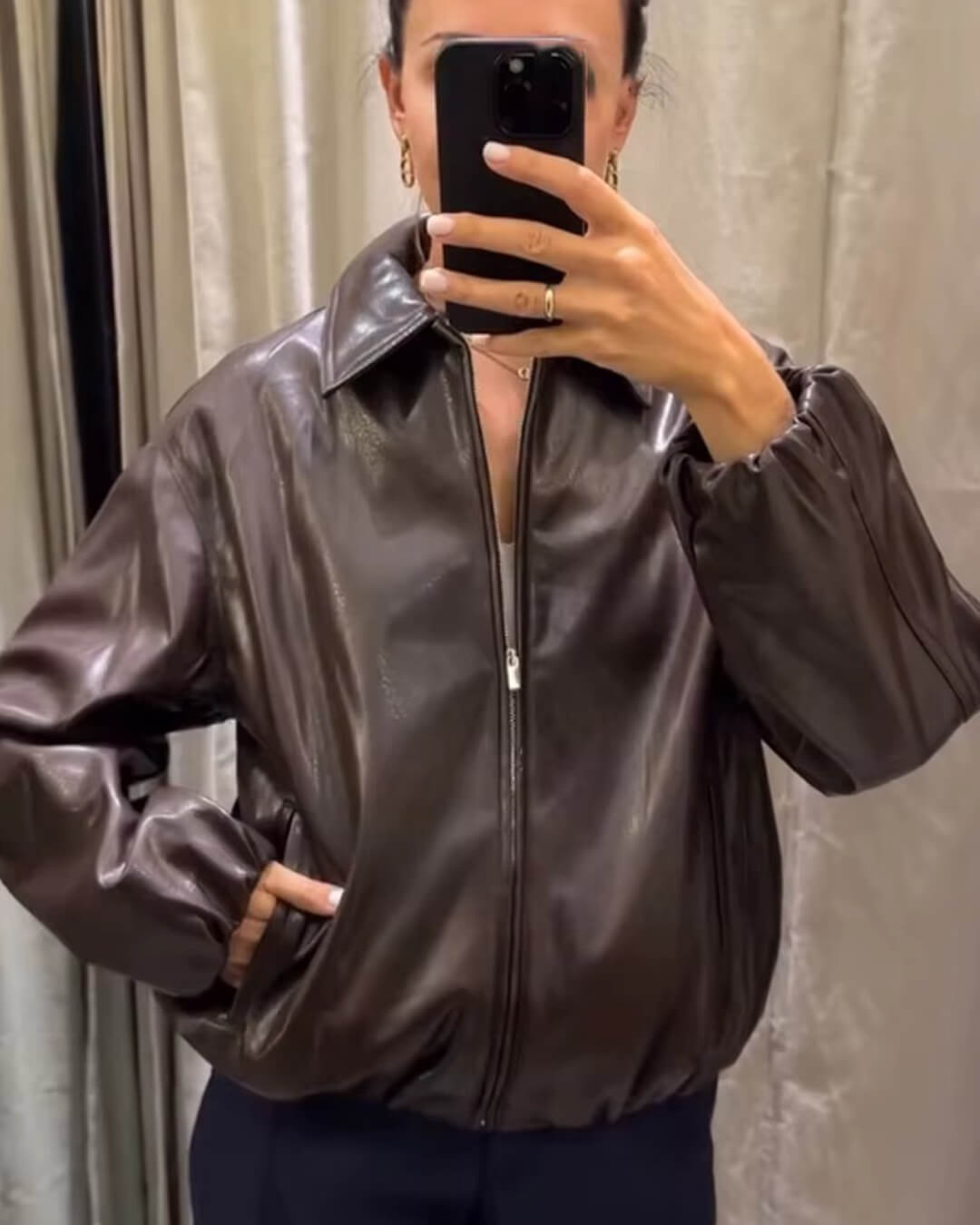 Blouson aviateur Jenny en similicuir