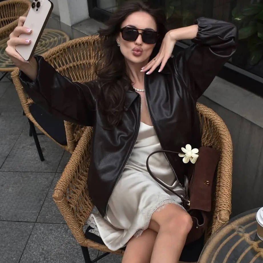 Blouson aviateur Jenny en similicuir