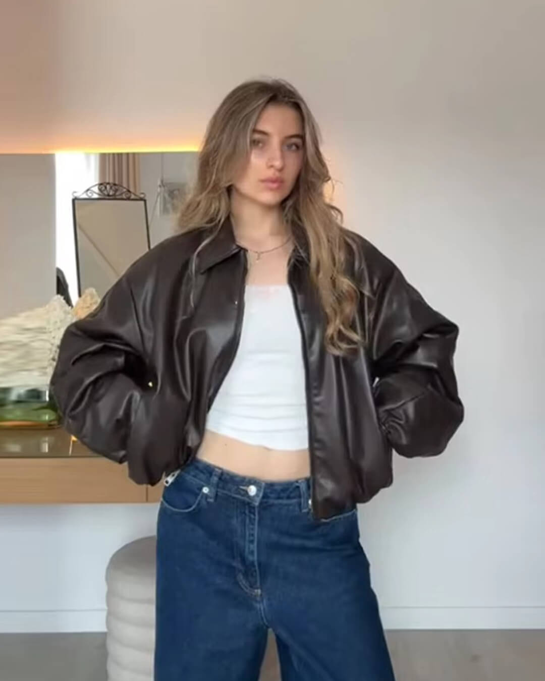Blouson aviateur Jenny en similicuir