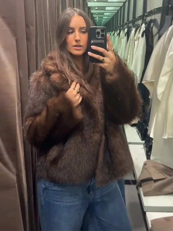 Veste réversible en similicuir et fausse fourrure Jenny