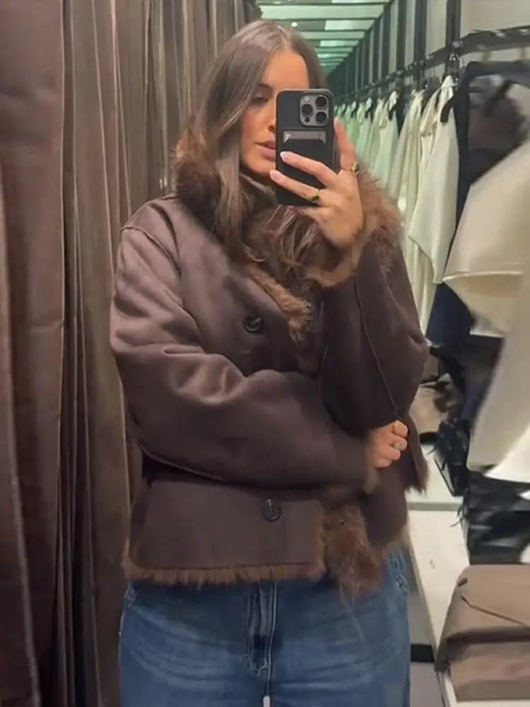 Veste réversible en similicuir et fausse fourrure Jenny