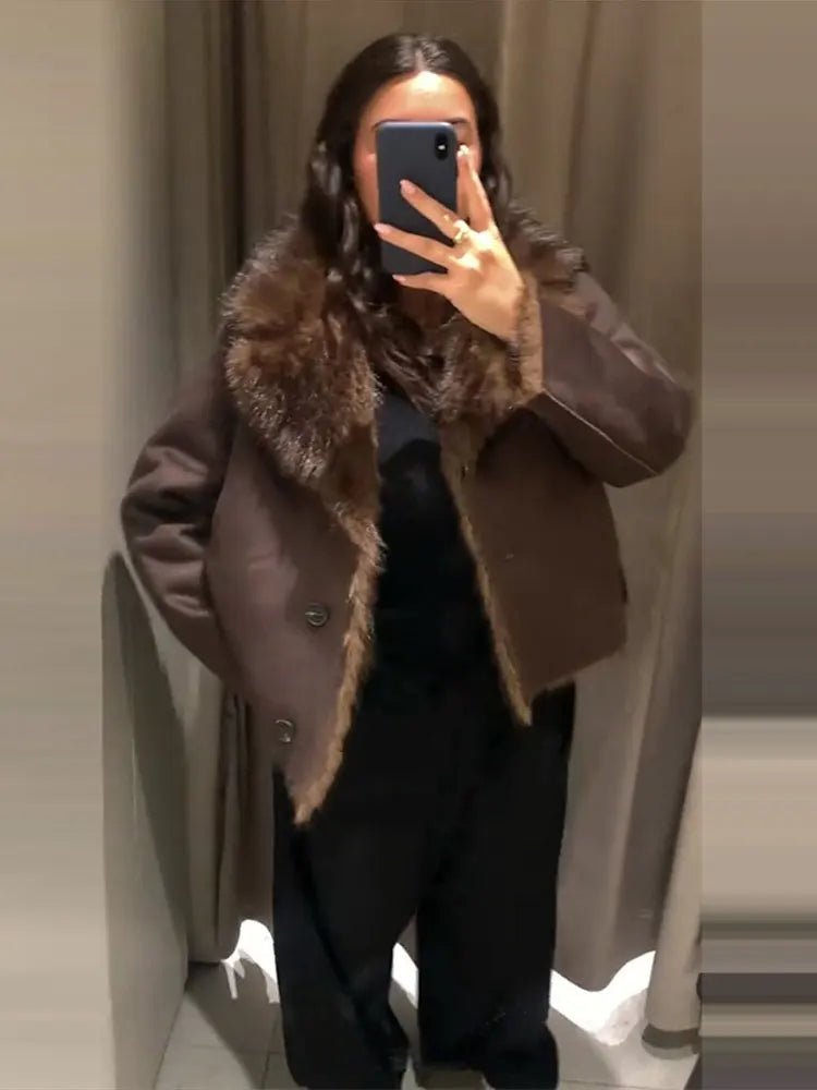 Veste réversible en similicuir et fausse fourrure Jenny