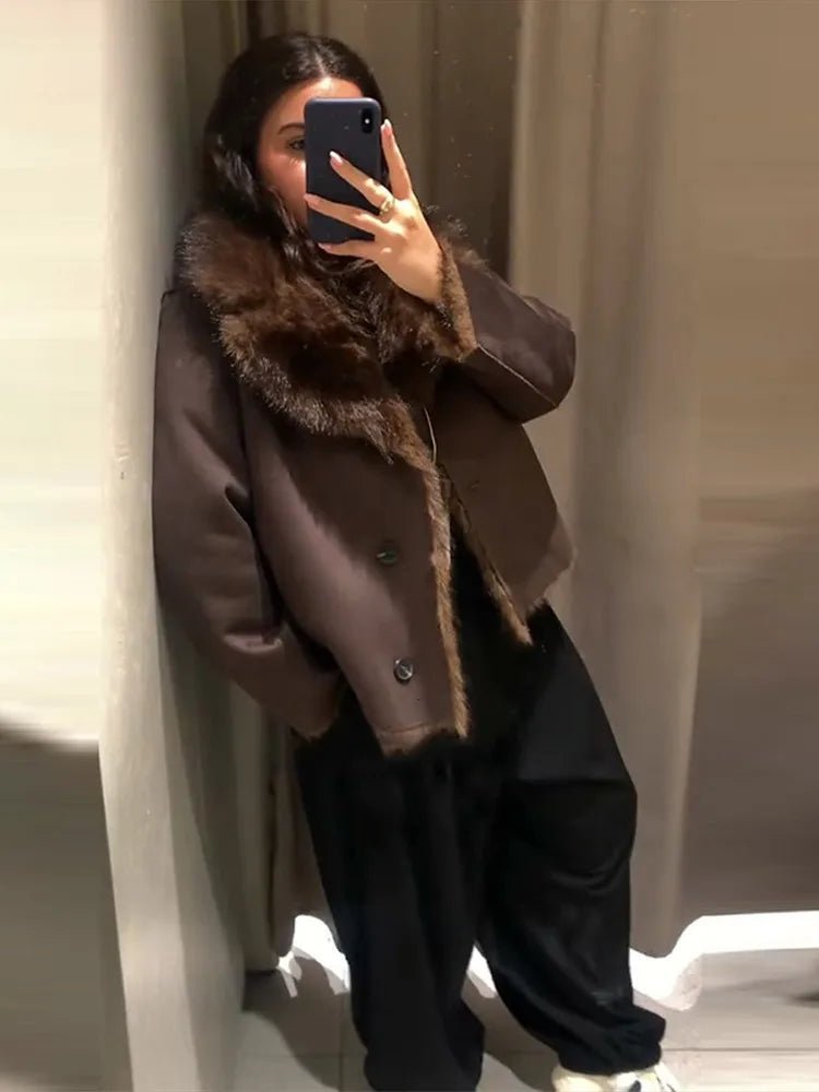 Veste réversible en similicuir et fausse fourrure Jenny