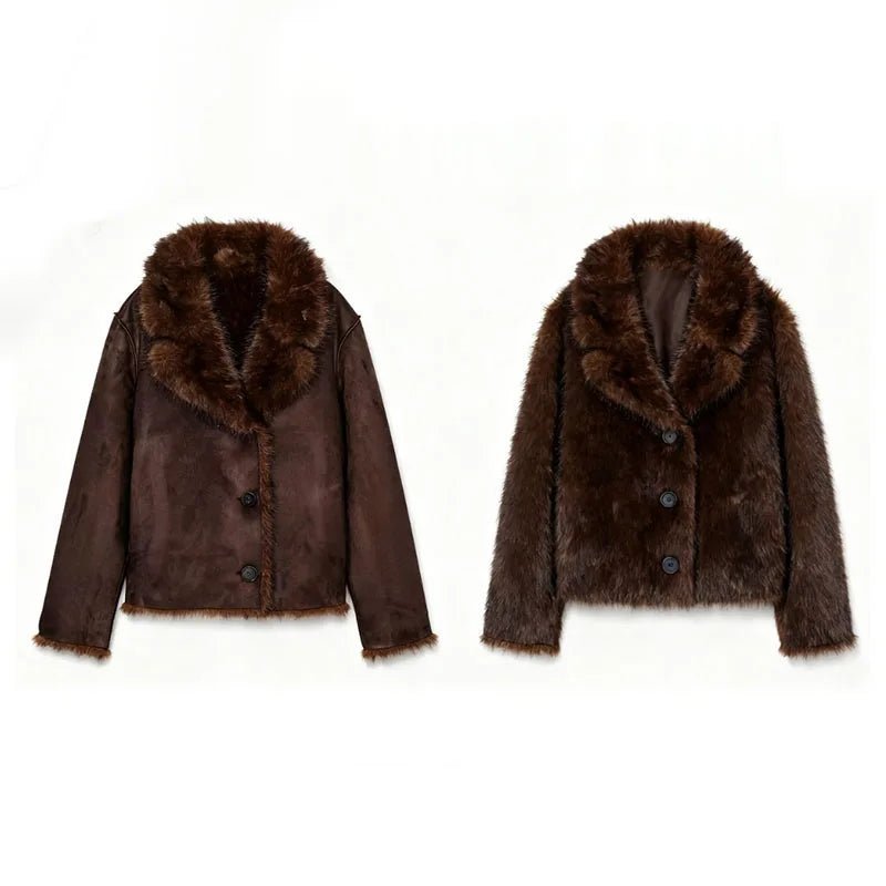 Veste réversible en similicuir et fausse fourrure Jenny