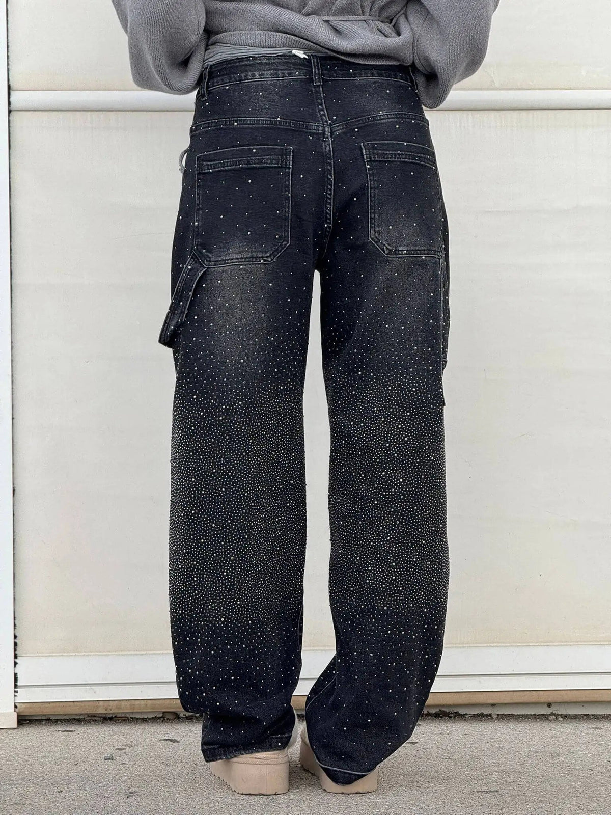 Pantalon cargo baggy scintillant en jean Jeremy