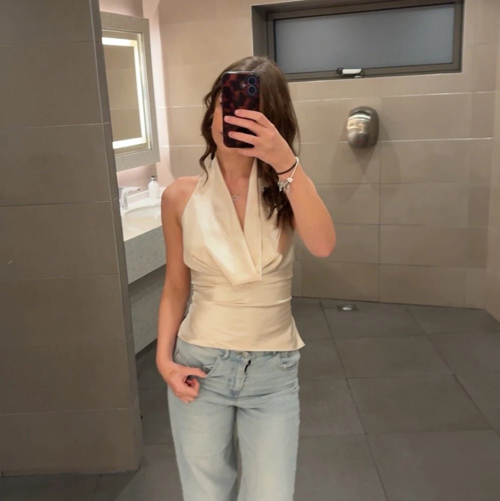 Débardeur Jeriza à col licou et décolleté plongeant