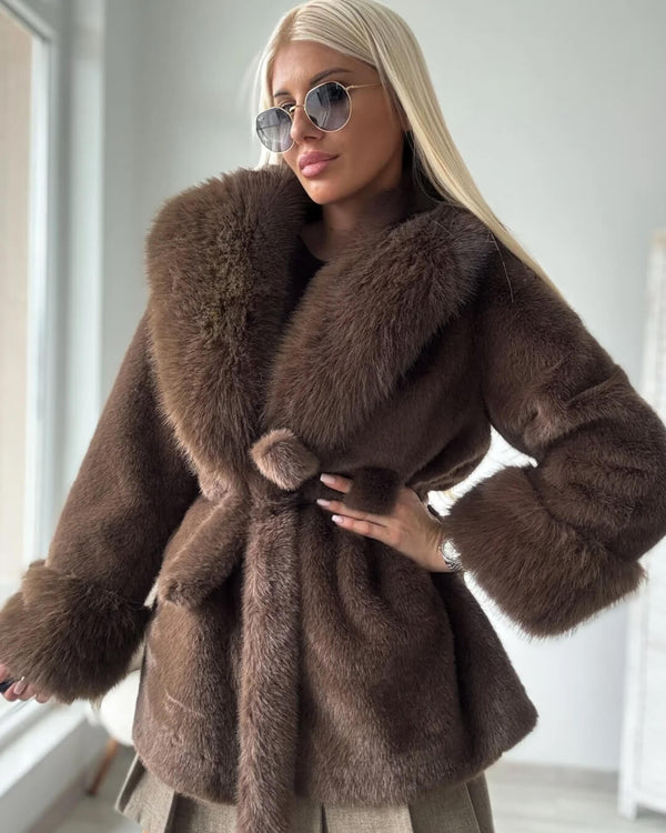 Jessa Faux Fur Trim Coat