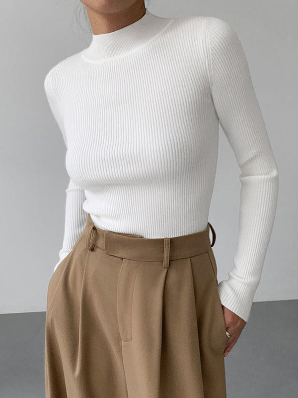 Chemise Jessa en maille côtelée à manches longues