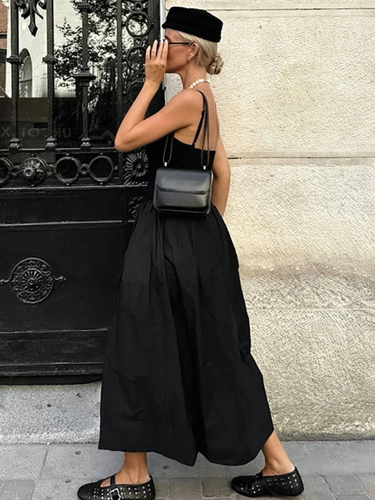 Robe midi Jesse à fines bretelles et taille basse