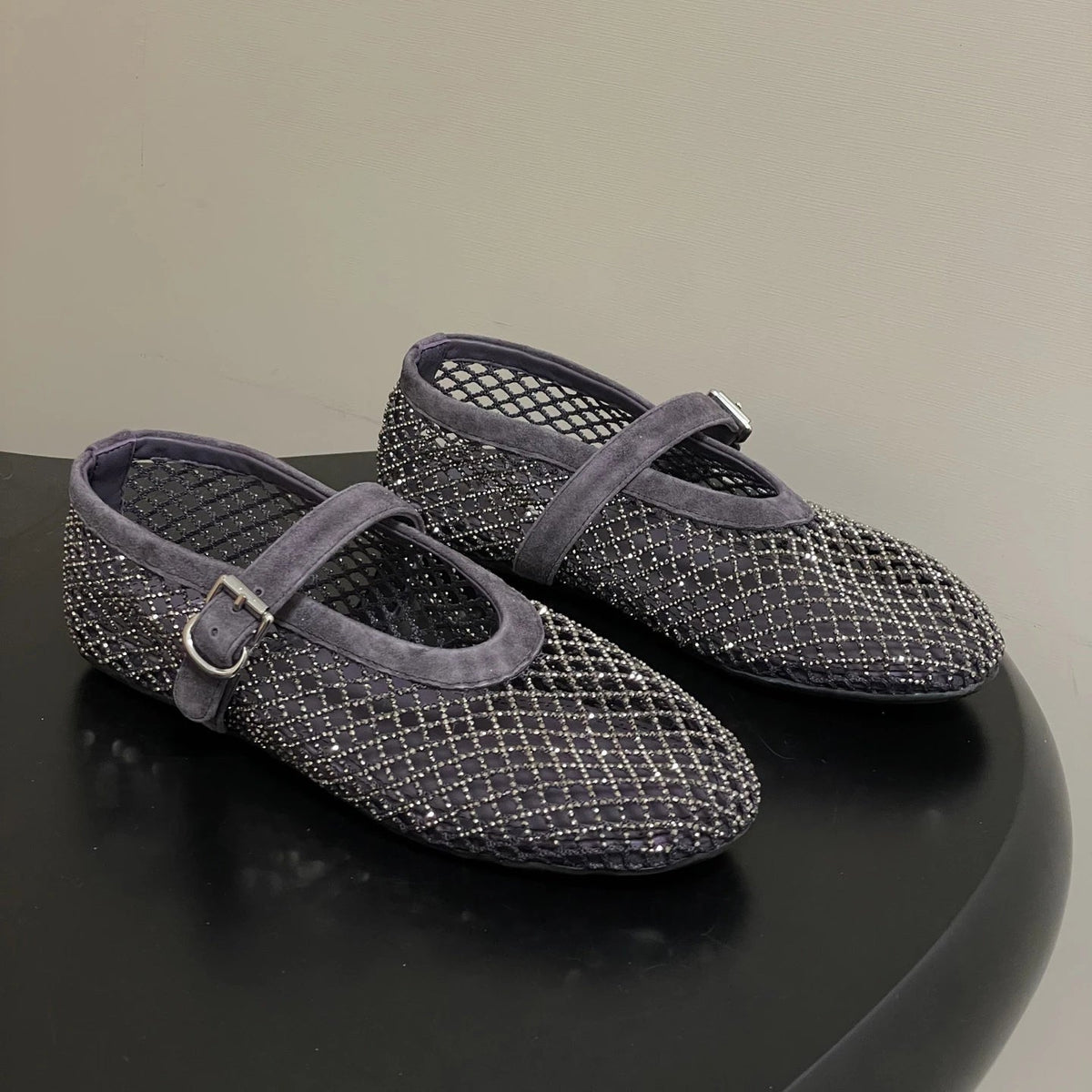 Ballerines en résille ornées de strass Jessica