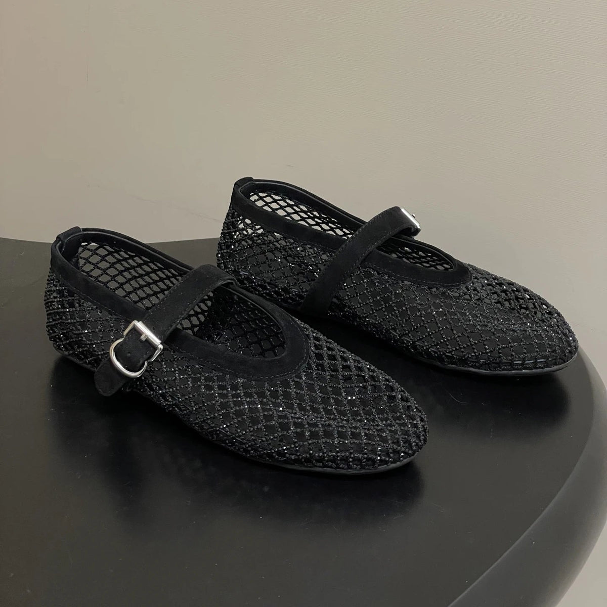 Ballerines en résille ornées de strass Jessica
