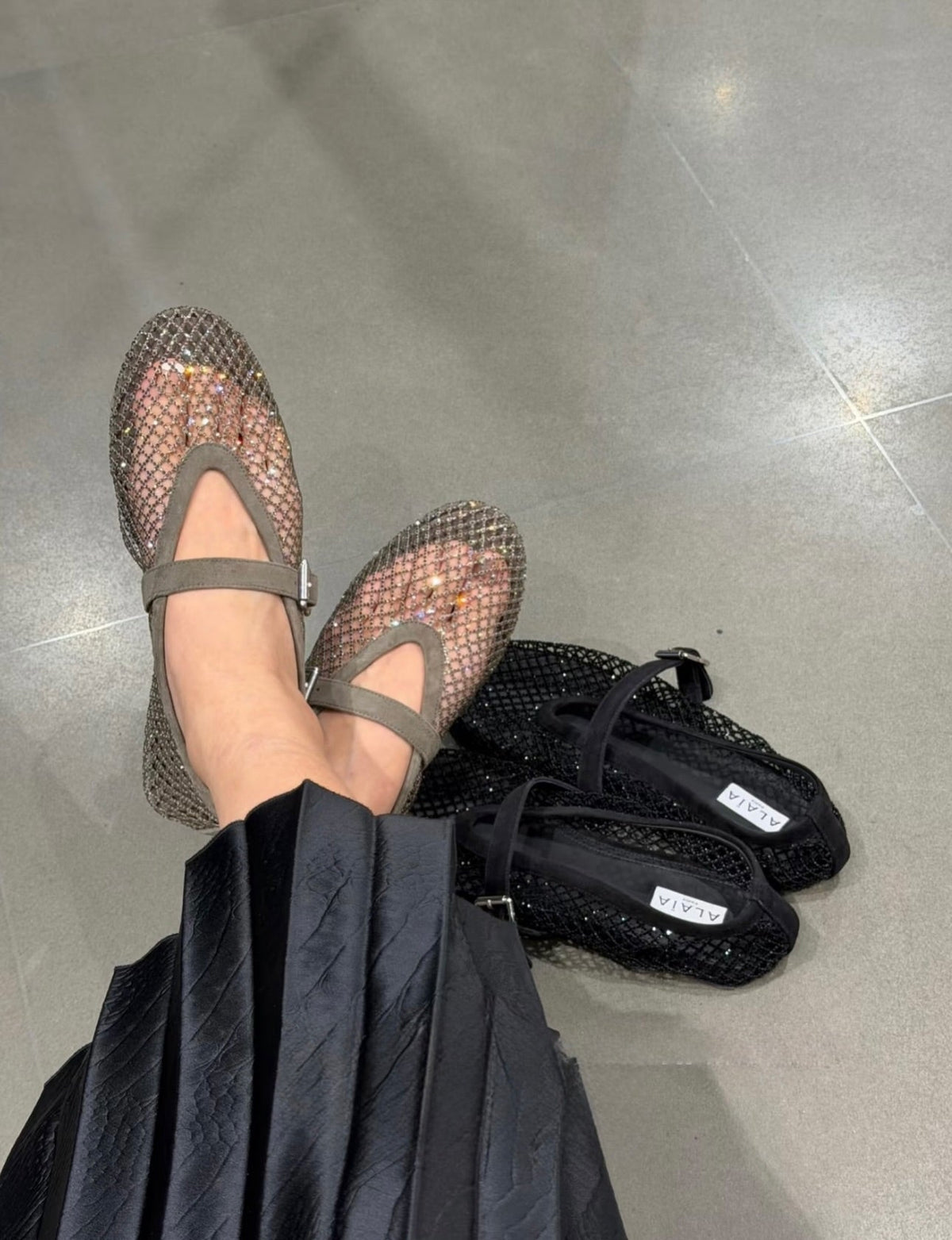 Ballerines en résille ornées de strass Jessica