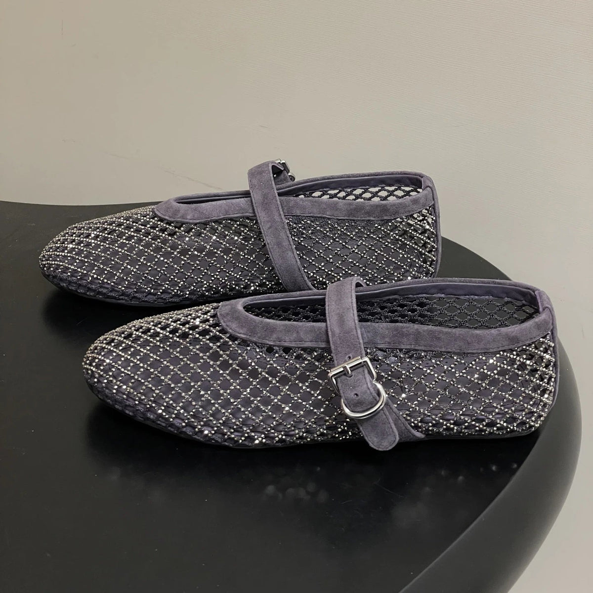 Ballerines en résille ornées de strass Jessica