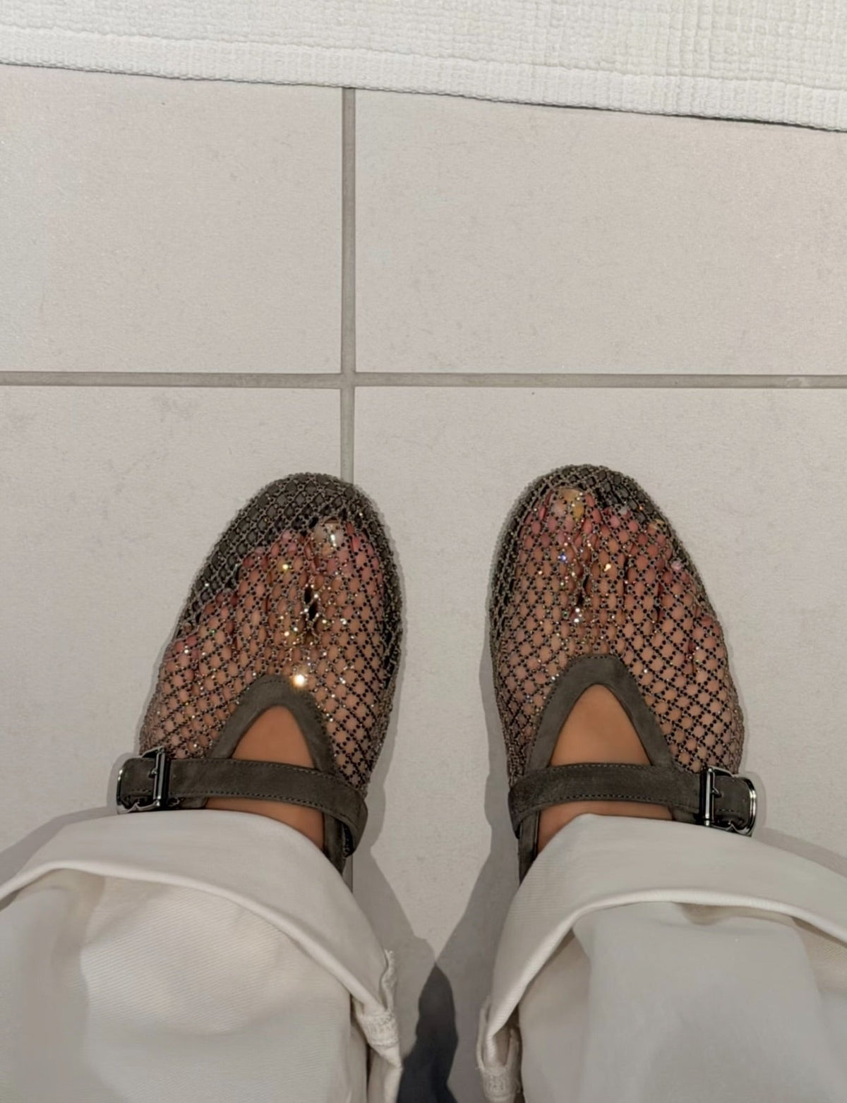 Ballerines en résille ornées de strass Jessica
