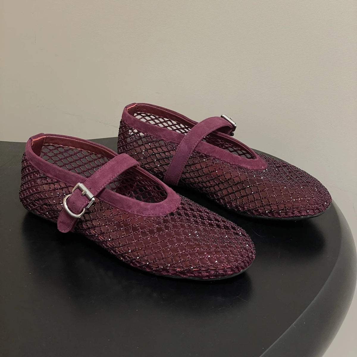 Ballerines en résille ornées de strass Jessica