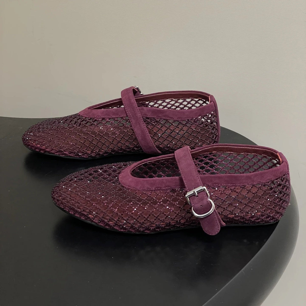 Ballerines en résille ornées de strass Jessica