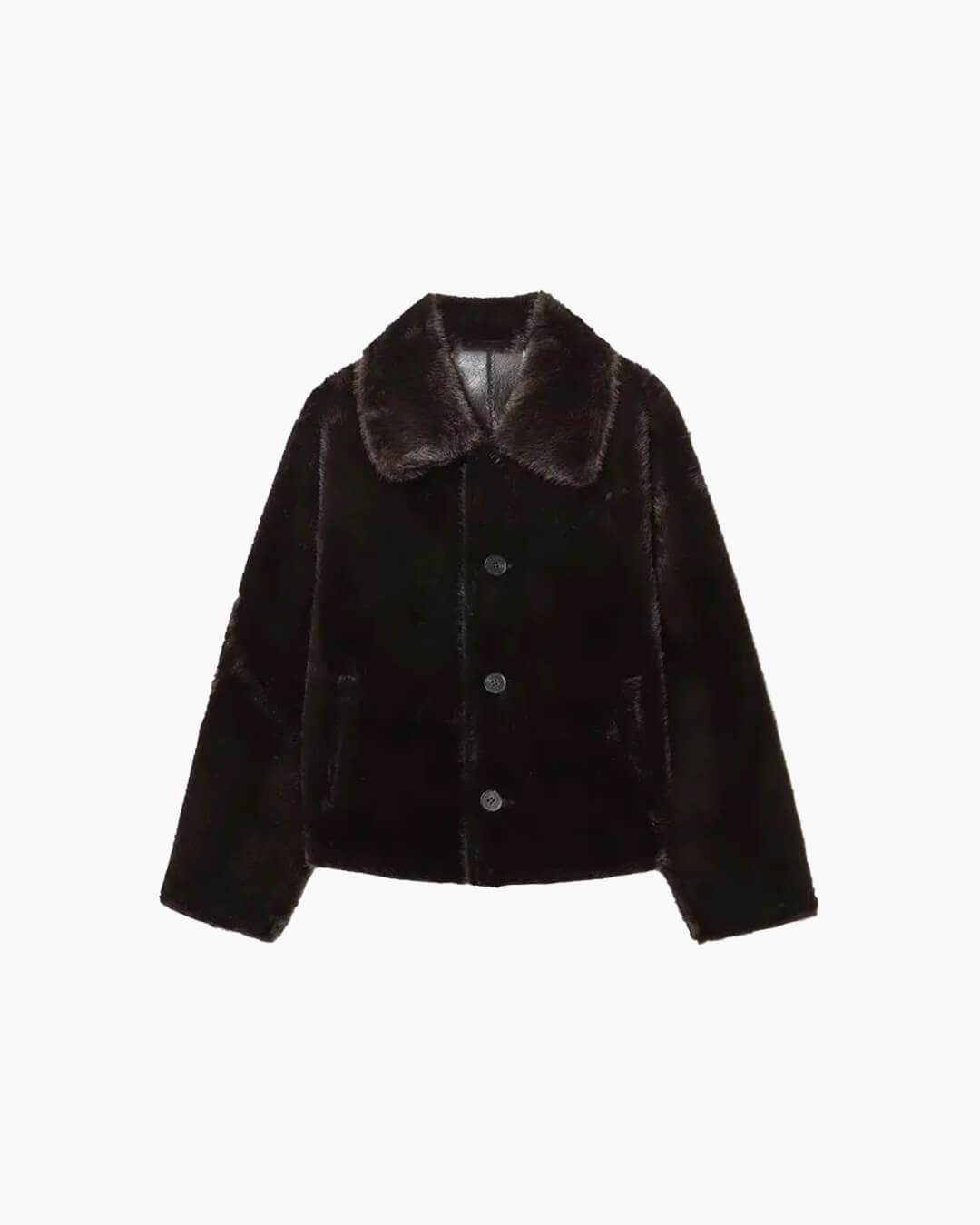Veste réversible en cuir et fausse fourrure Joana