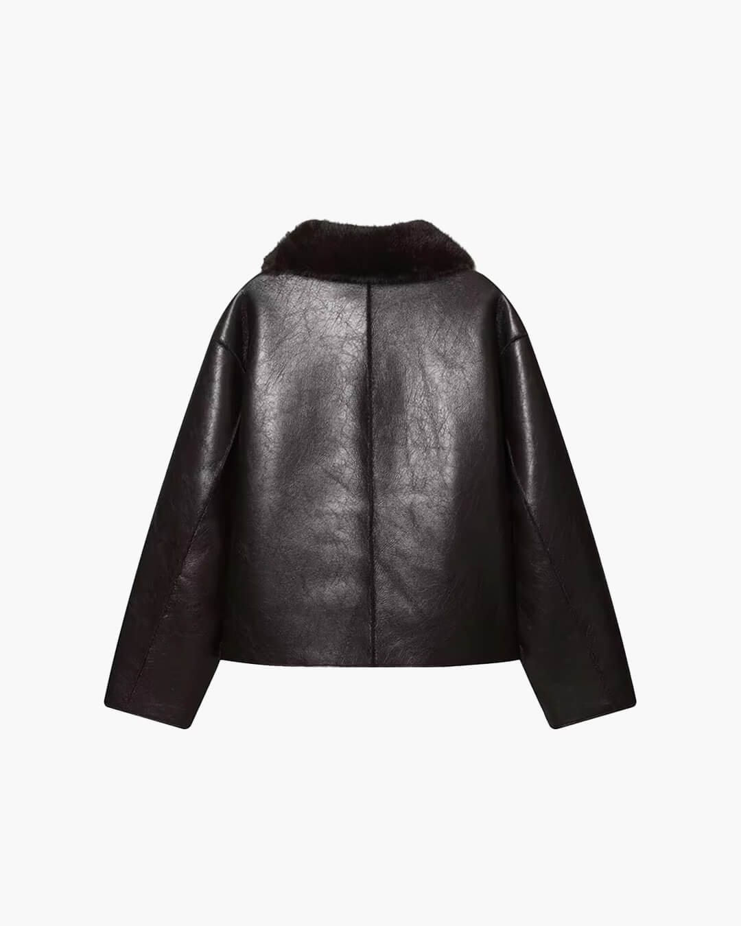 Veste réversible en cuir et fausse fourrure Joana