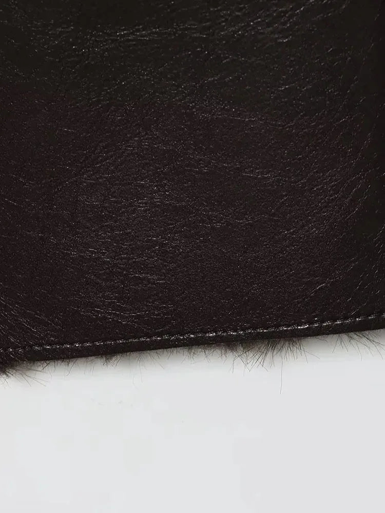 Veste réversible en cuir et fausse fourrure Joana