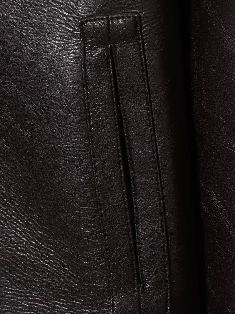Veste réversible en cuir et fausse fourrure Joana