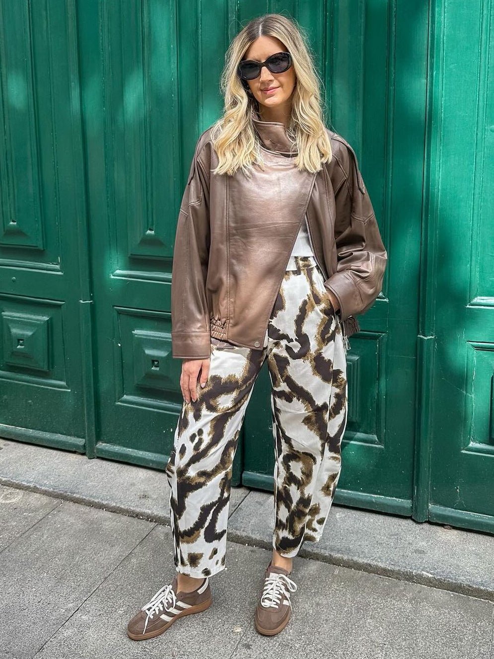 Veste Joyce en similicuir à fermeture éclair asymétrique