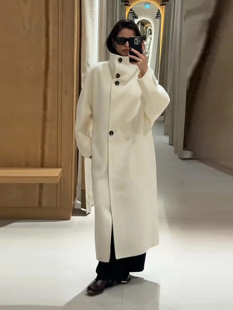 Manteau long Julia à col montant
