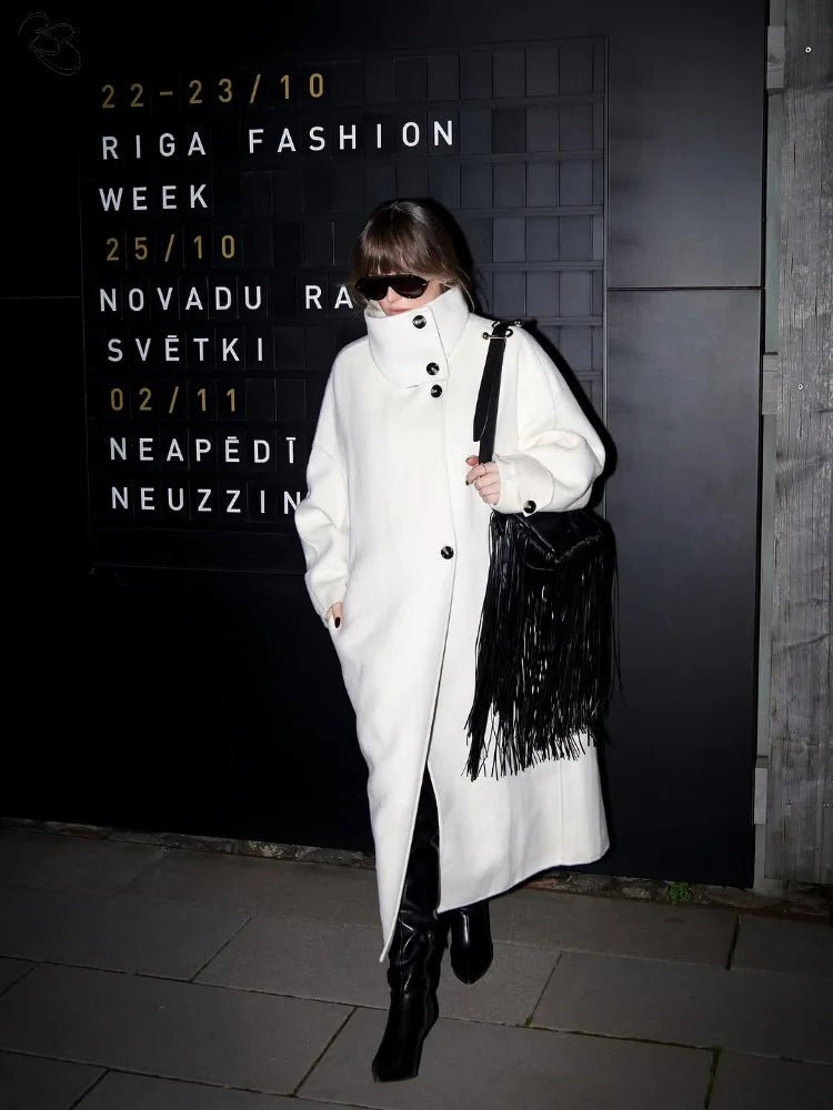 Manteau long Julia à col montant