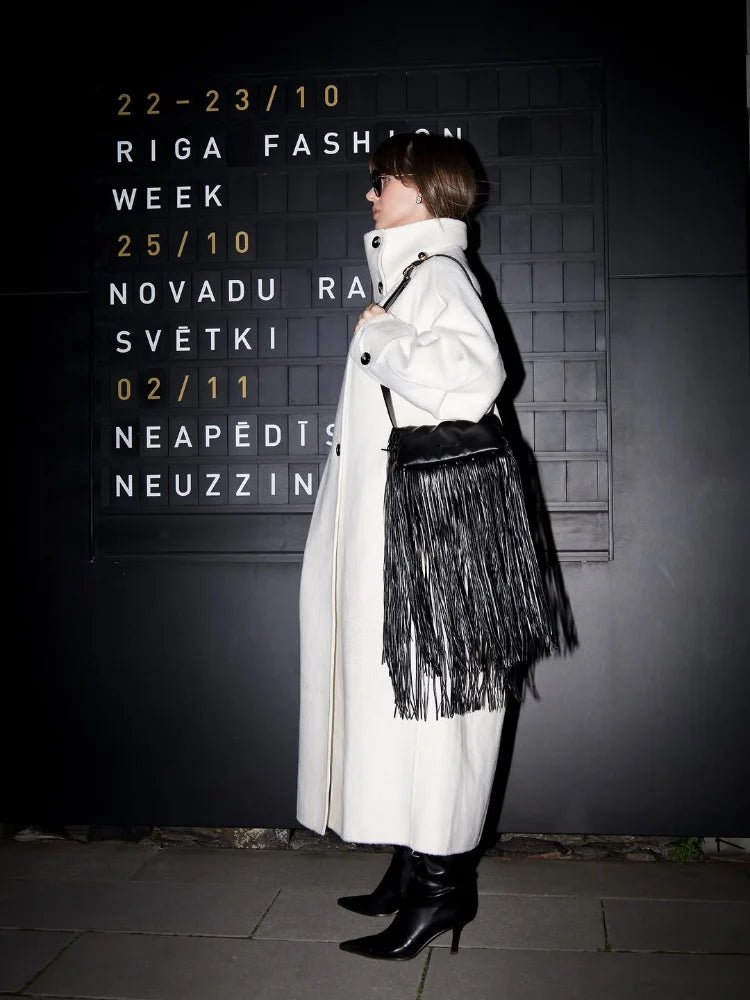 Manteau long Julia à col montant