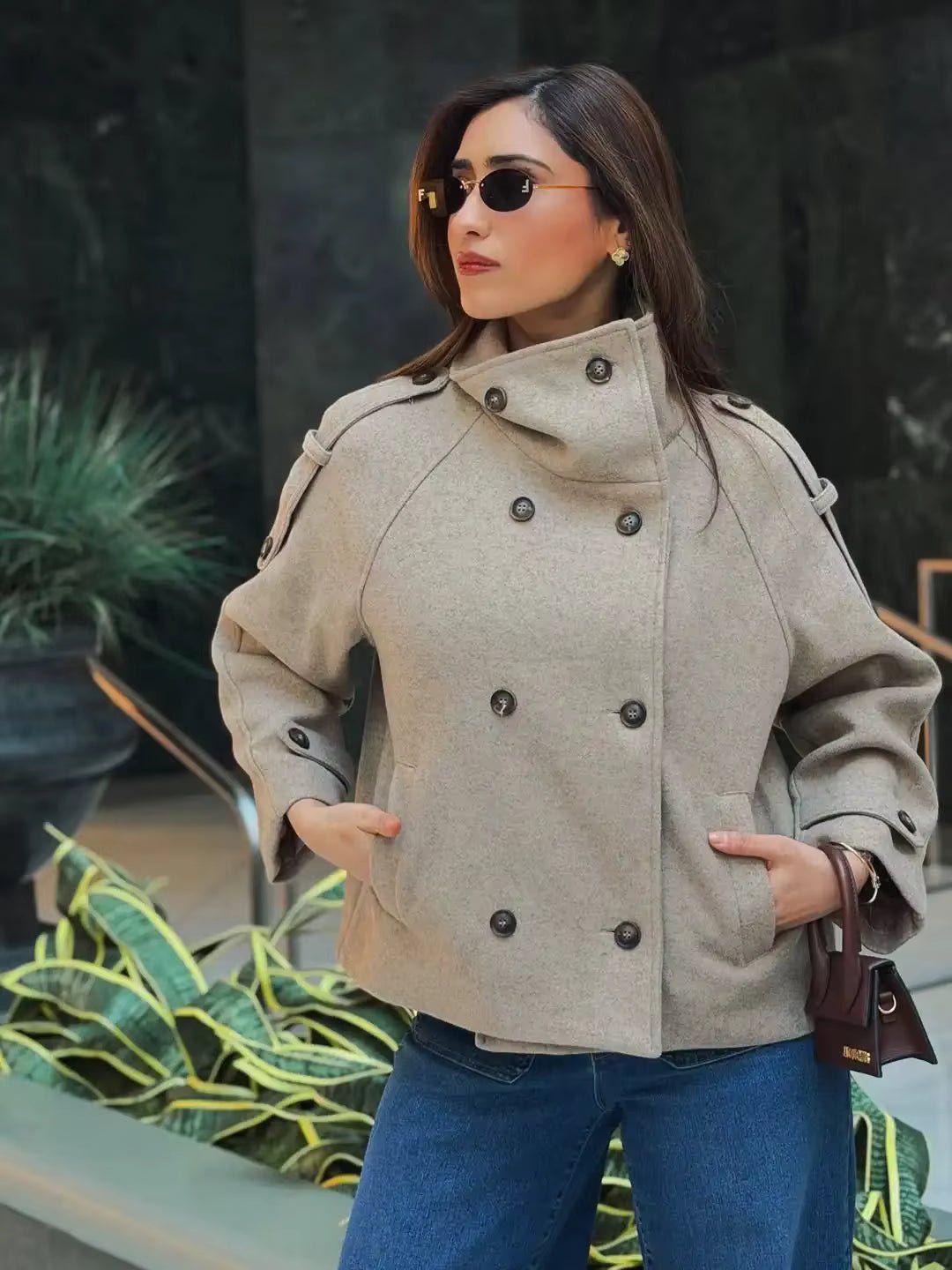 Manteau oversize à col montant Julie