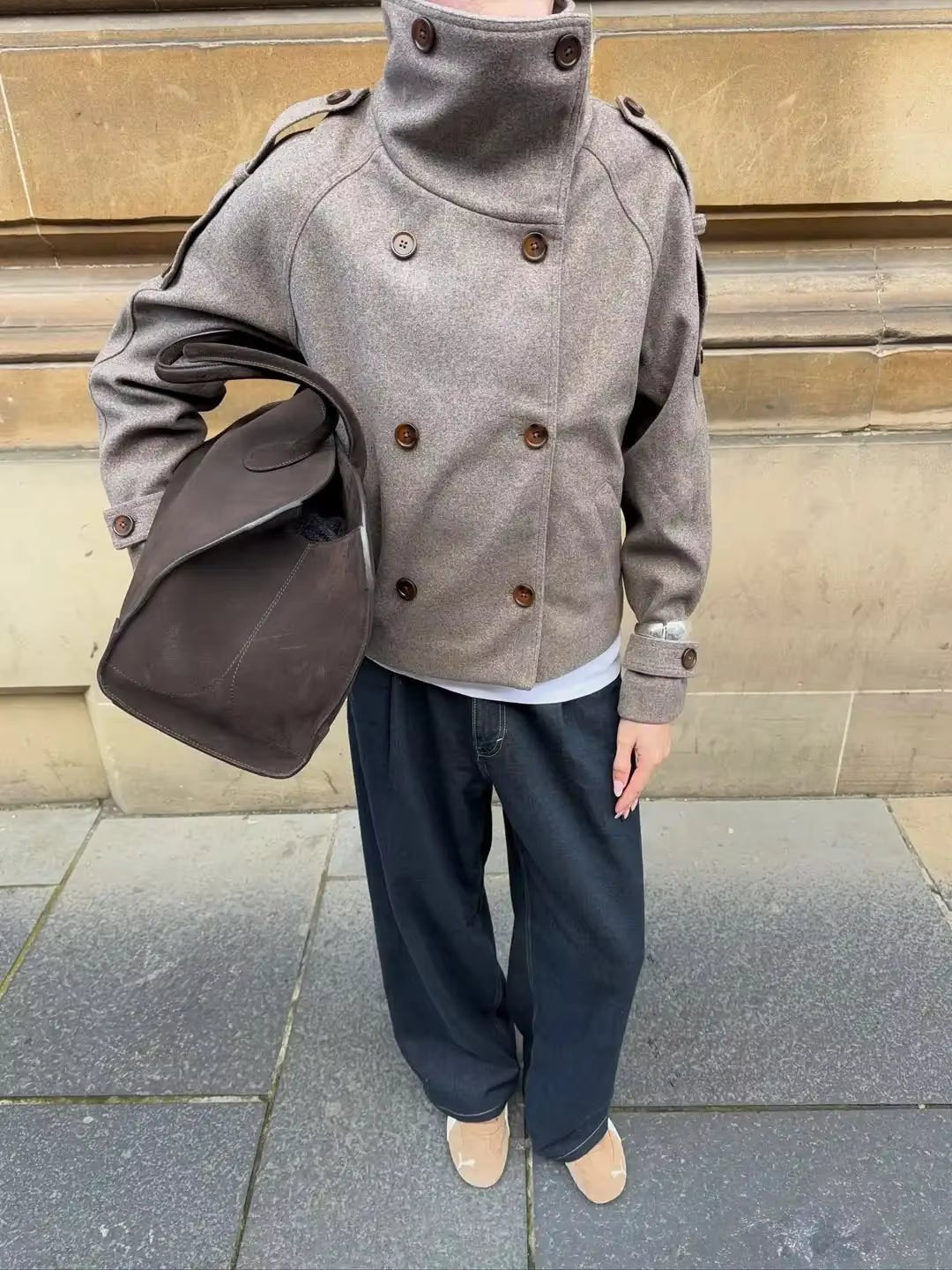 Manteau oversize à col montant Julie