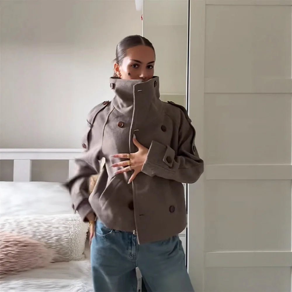 Manteau oversize à col montant Julie
