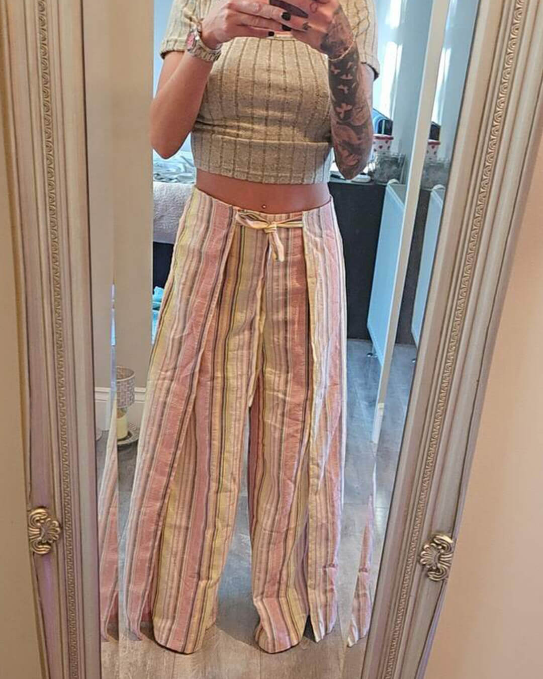 Pantalon à rayures verticales Julie