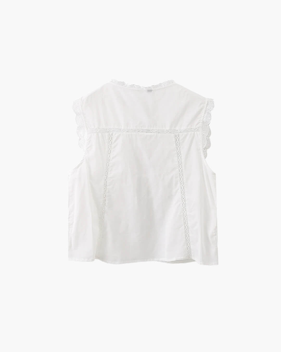 Blouse brodée à bordure en dentelle Juvie