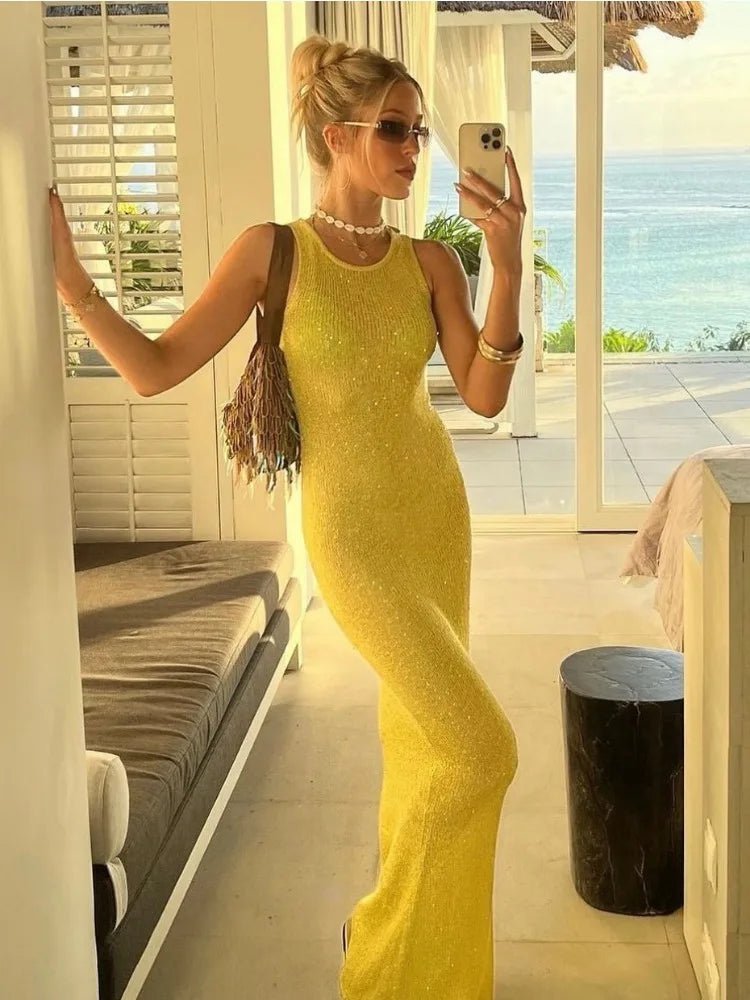 Kaila Sequin Sleeveless Maxi Dress