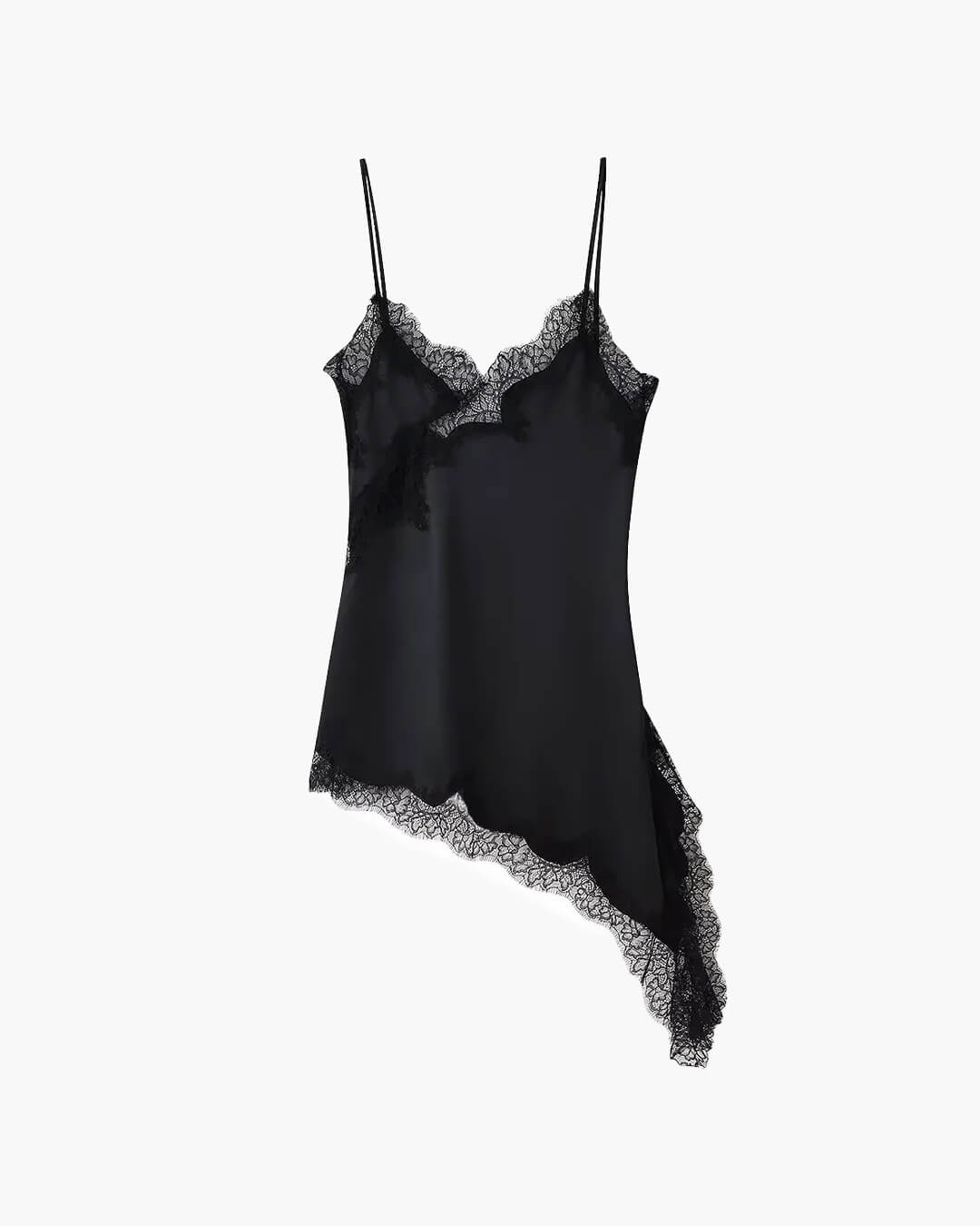 Robe courte asymétrique en satin Kara