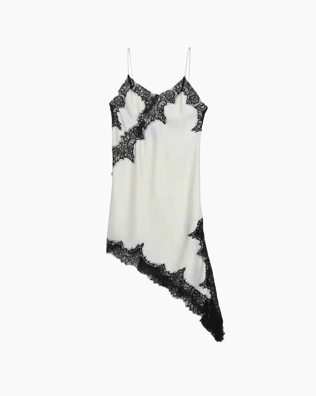 Robe courte asymétrique en satin Kara