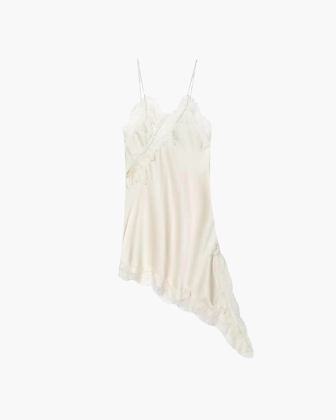 Robe courte asymétrique en satin Kara