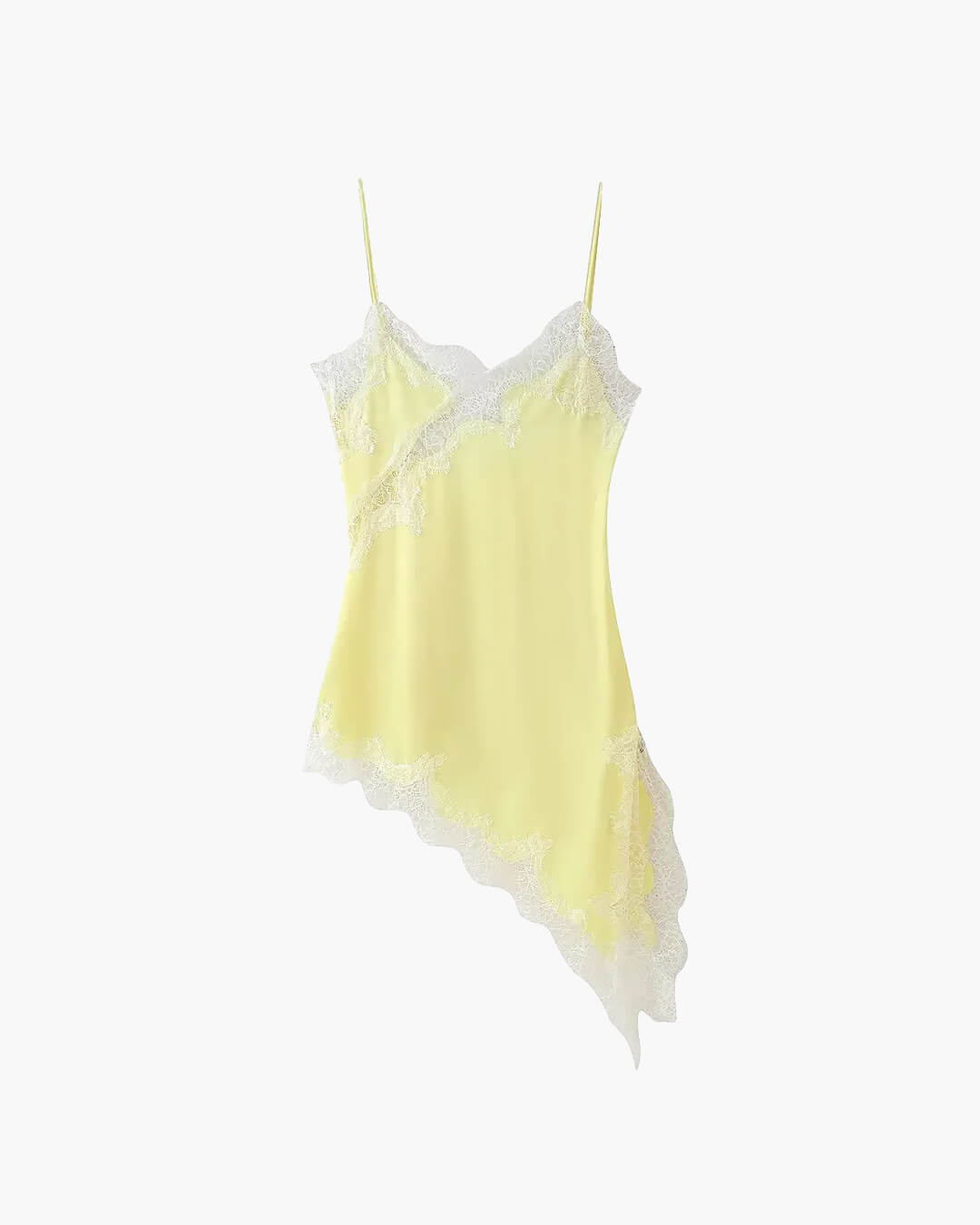 Robe courte asymétrique en satin Kara