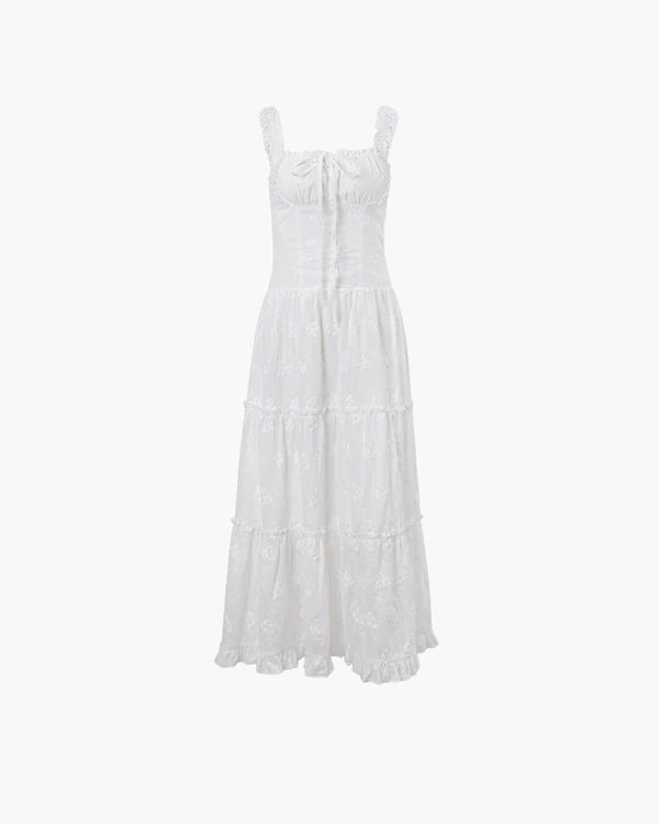 Robe longue à volants et à étages Karla