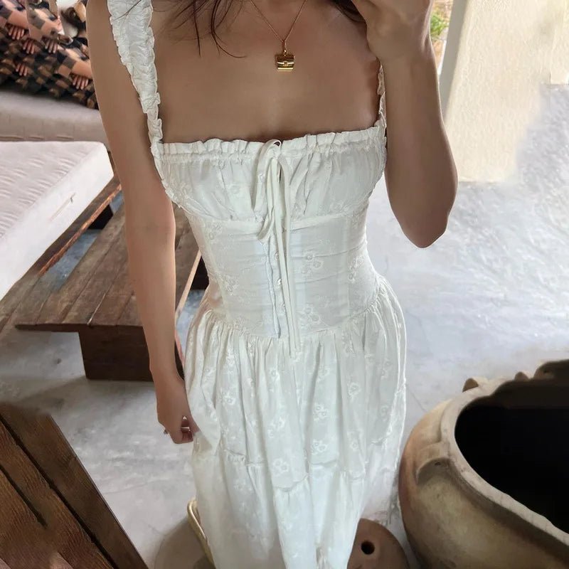 Robe longue à volants et à étages Karla