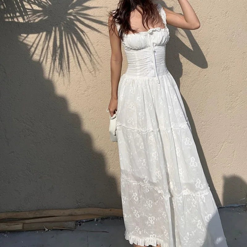 Robe longue à volants et à étages Karla