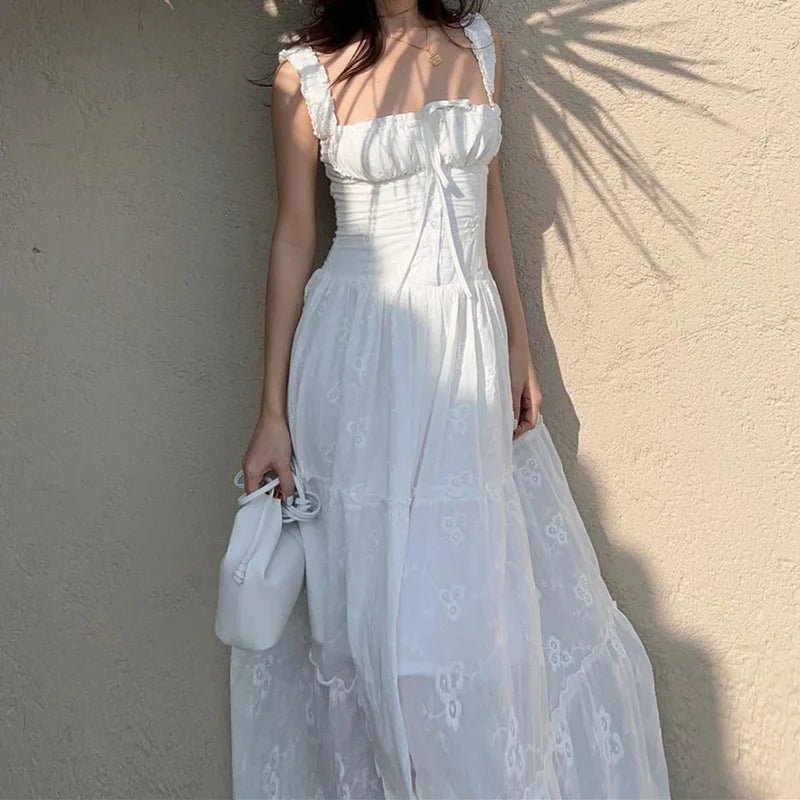 Robe longue à volants et à étages Karla