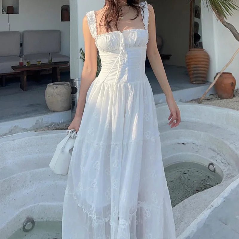Robe longue à volants et à étages Karla