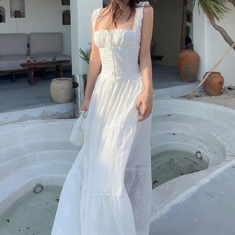 Robe longue à volants et à étages Karla