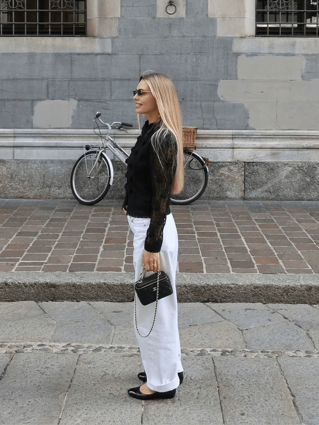 Blouse en dentelle à manches bouffantes Katalina