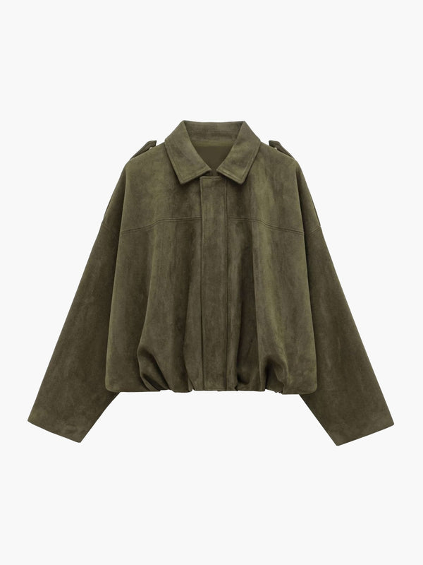 Katherine Suede Bomber Jacket