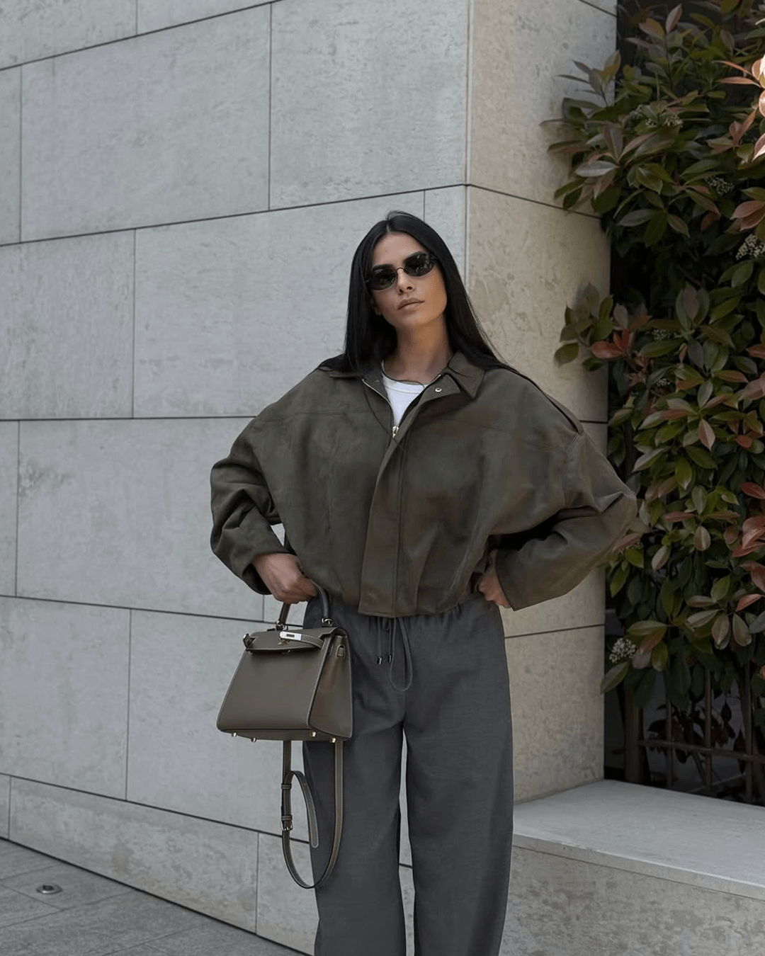 Blouson aviateur en daim Katherine